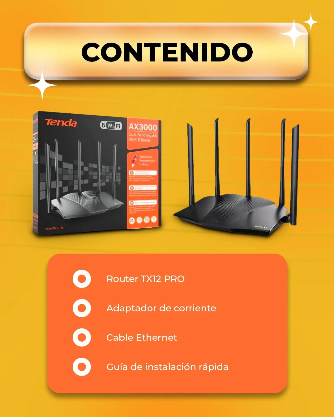  Router Wi-Fi 6 Gigabit Tenda TX12 product media 3