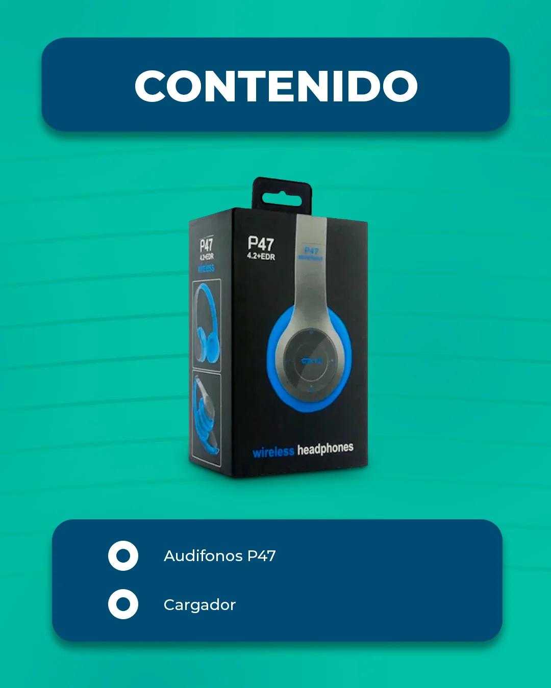 Audífonos Inalámbricos P47 Azul product media 2