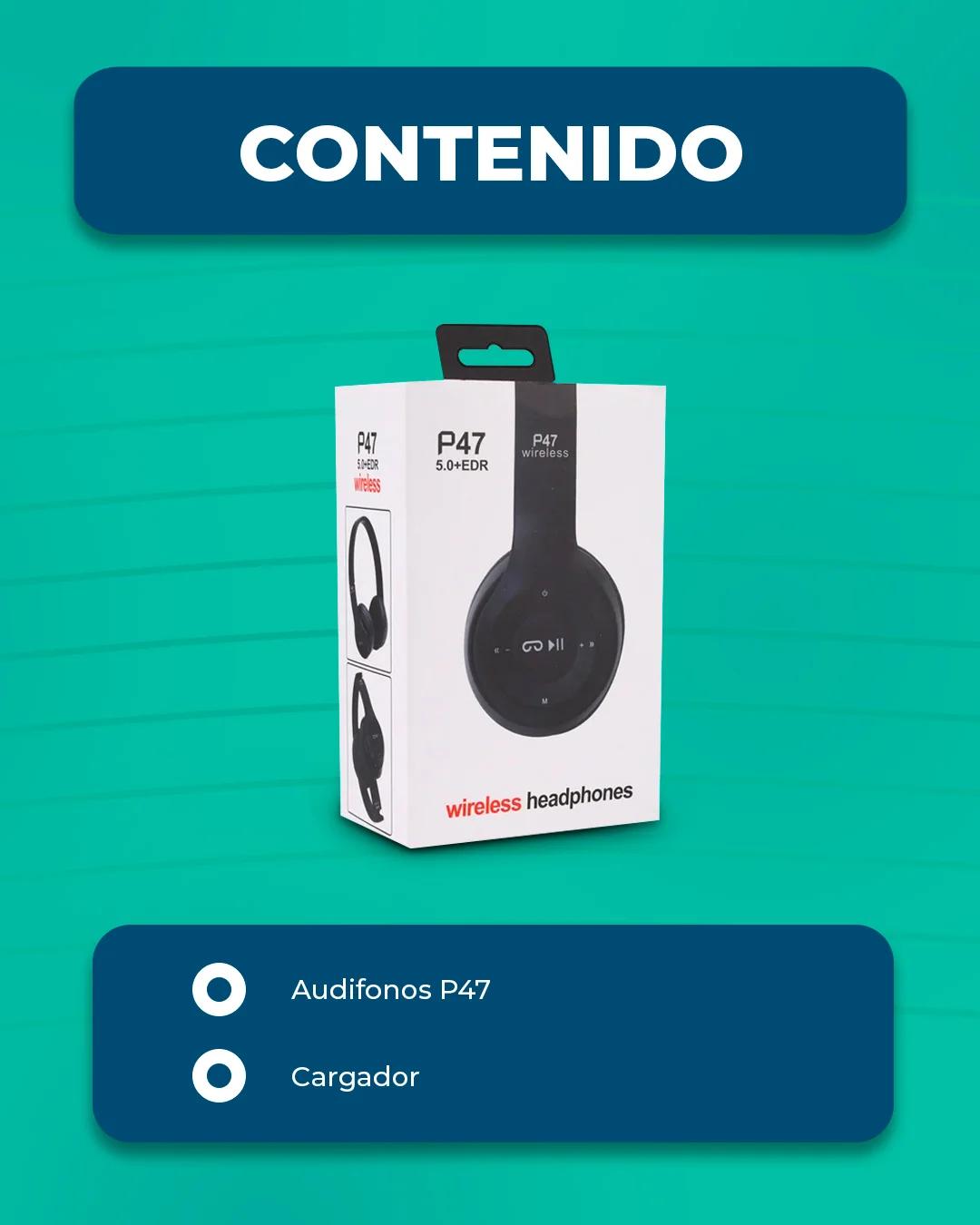 Audífonos Inalámbricos P47 Negro product media 2