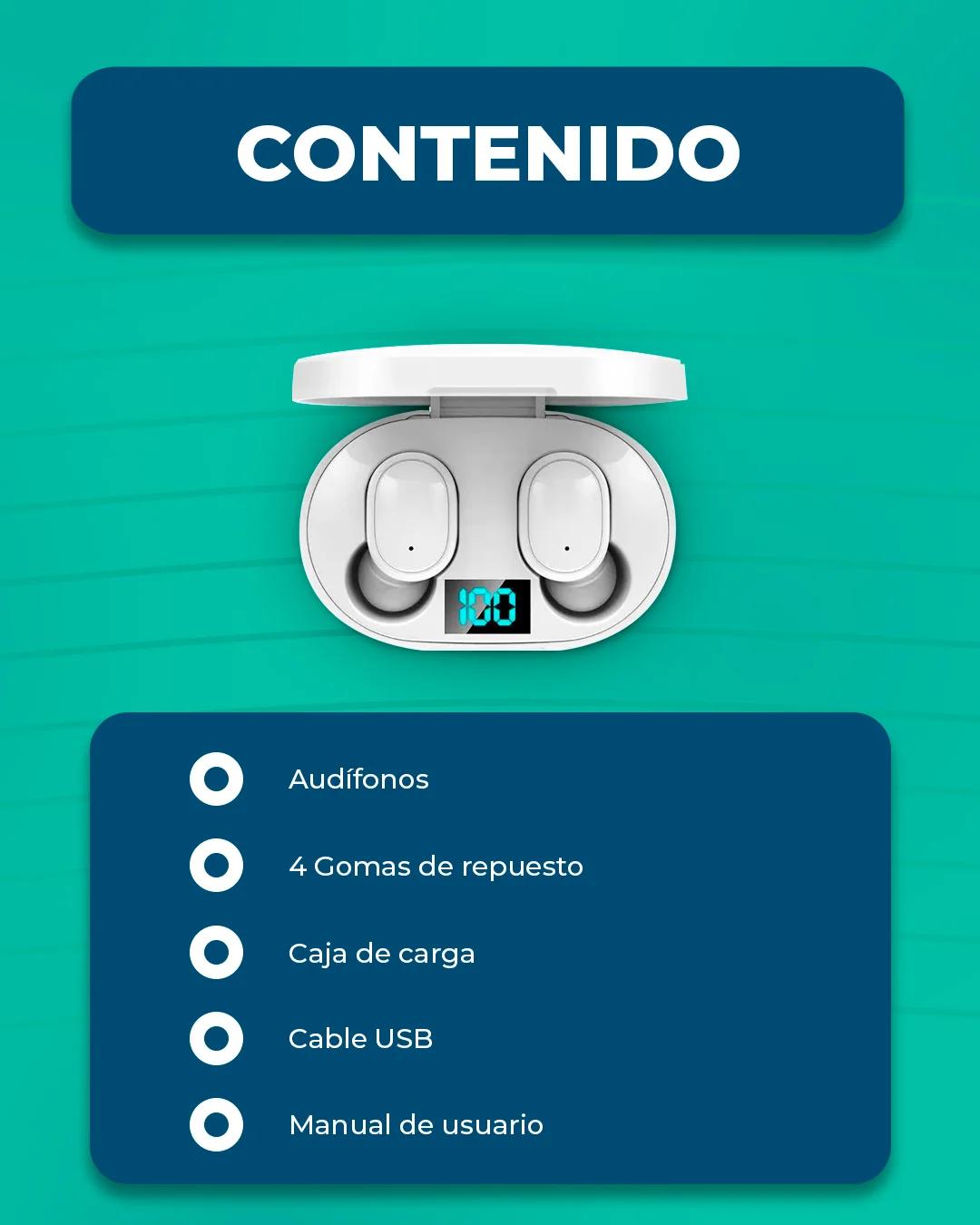 Audífonos E6S  Blanco product media 2