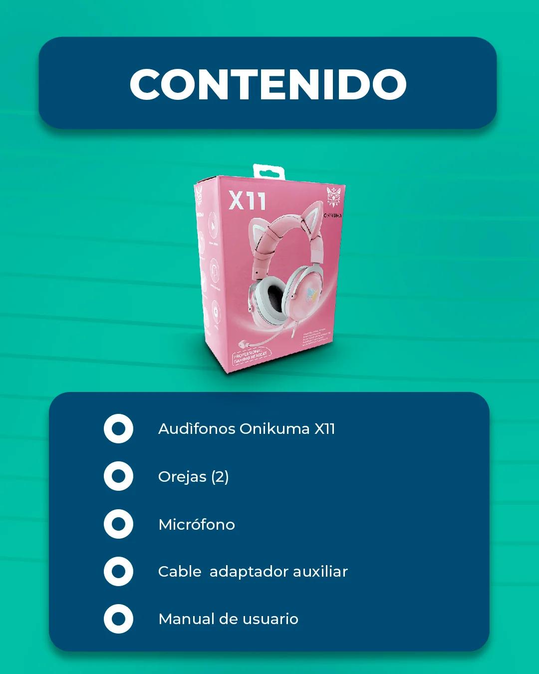 Audifonos Onikuma  CAT X11 Rosado product media 3