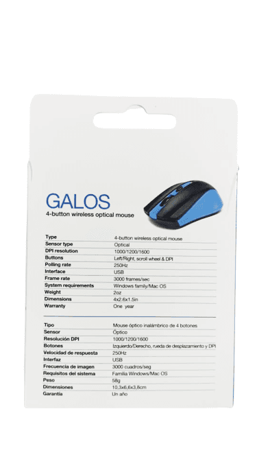 XTECH Mouse Optico Inalambrico de 4 botones azul product media 1