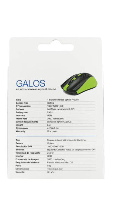 XTECH Mouse Optico Inalambrico de 4 botones verde product media 1